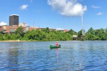 Fishing the James River in the midst of Downtown Lynchburg, Virginia